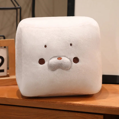 Japanese azarashi plush tofu seal cute room decor gift wrapping presentation