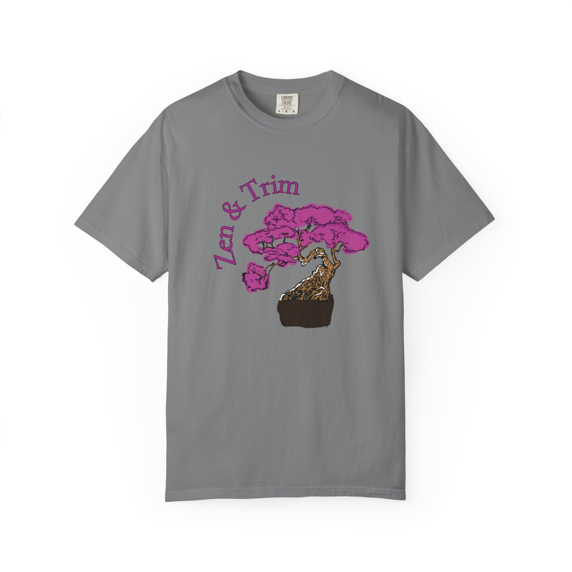 Japanese bonsai cultivation shirt featuring artistic pink flower design