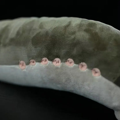 Jawless Fish Stuffed Animal sea lamprey plush posed against a dark ocean themed backdrop