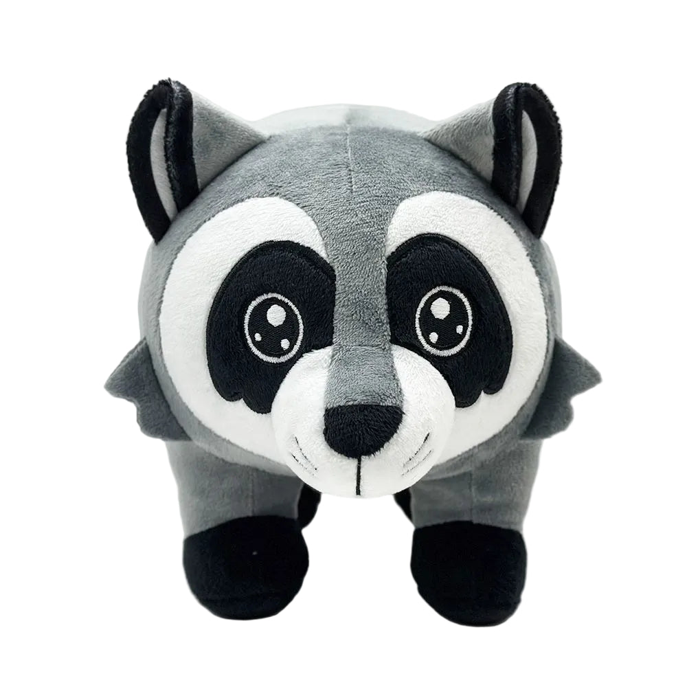 Jimothy plushie inspired by Seattle's viral short spine raccoon from Ballard