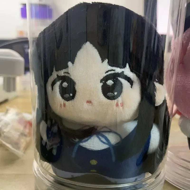 K-On anime plush set Yui and Mio 10cm kawaii collectibles on shelf
