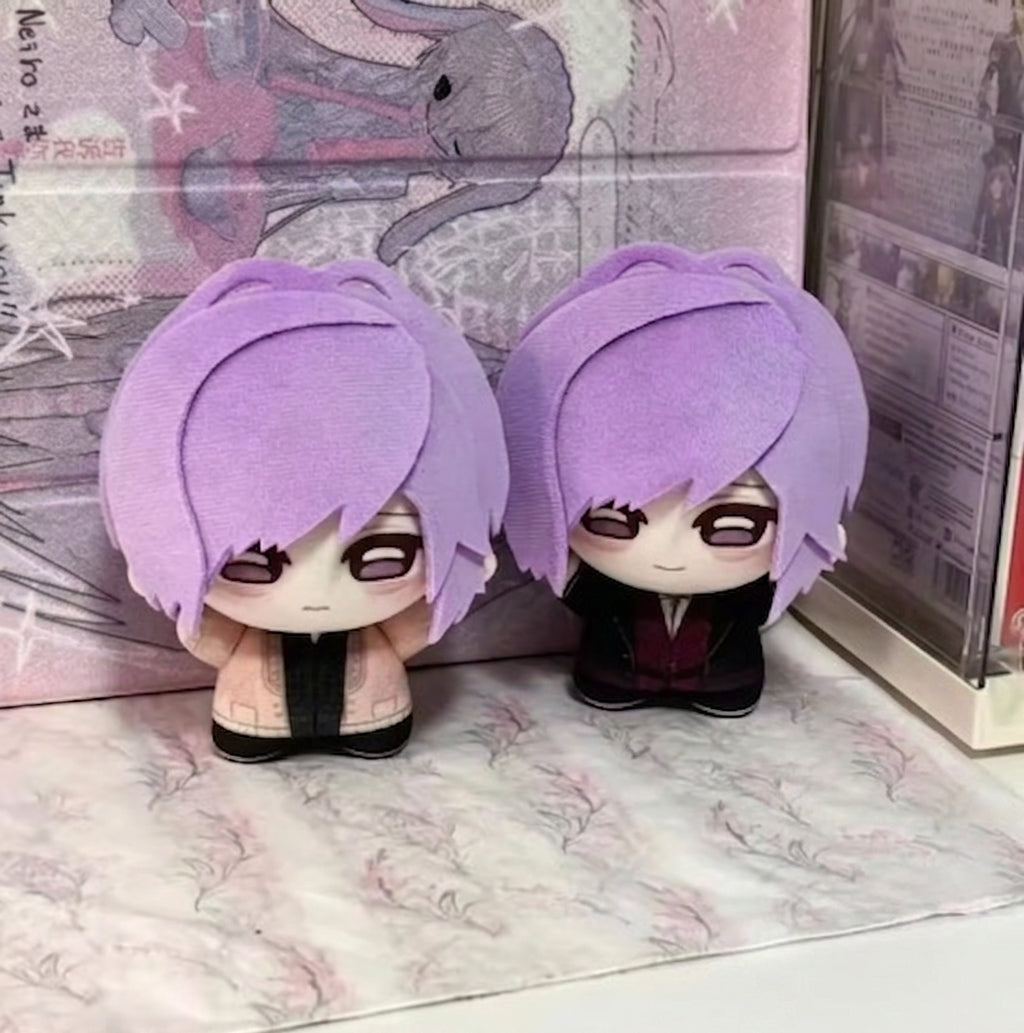 Kanato toy purple hair chibi plush collectible close up