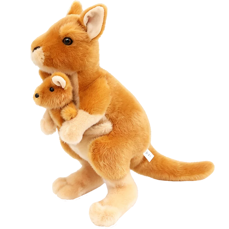 Kangaroo plush 23cm standing on white background full body view
