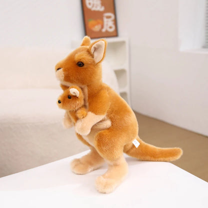 Kangaroo plushie soft toy close up showing PP Cotton filled body shape