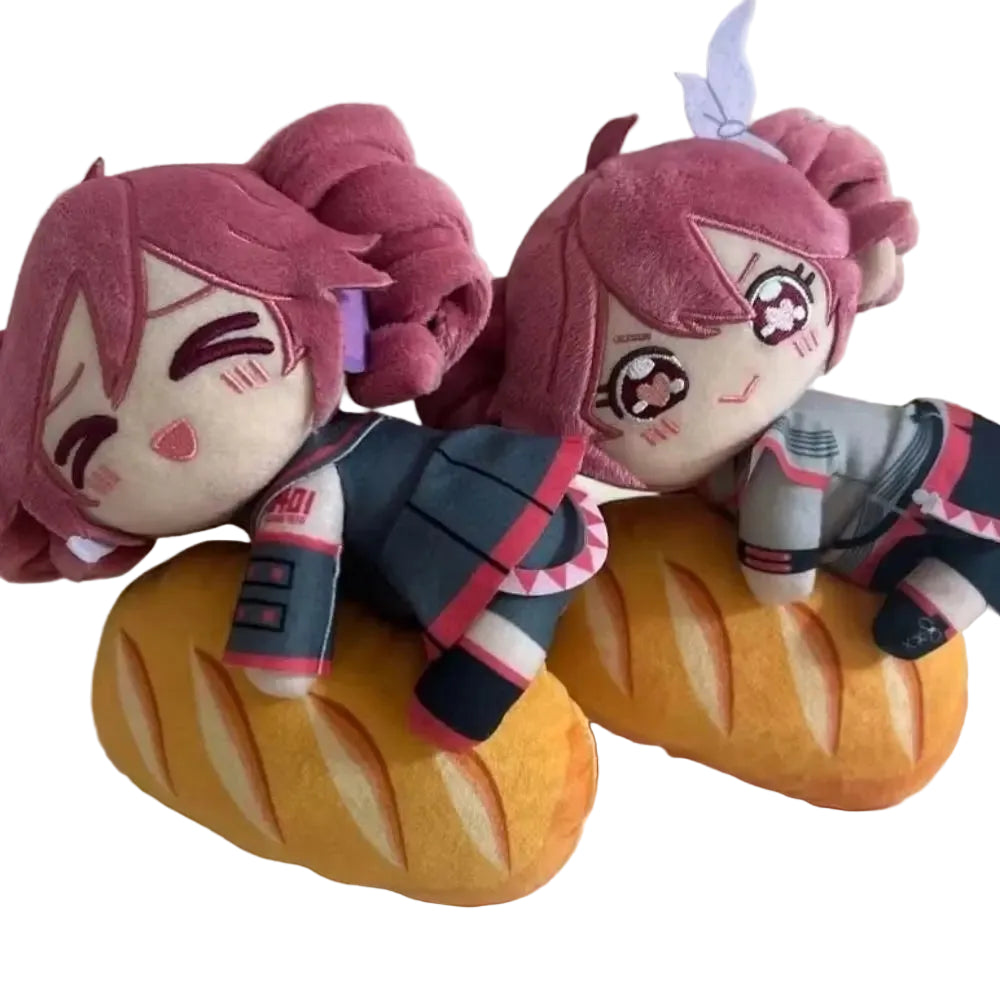Kasane Teto plush holding a French bread baguette.
