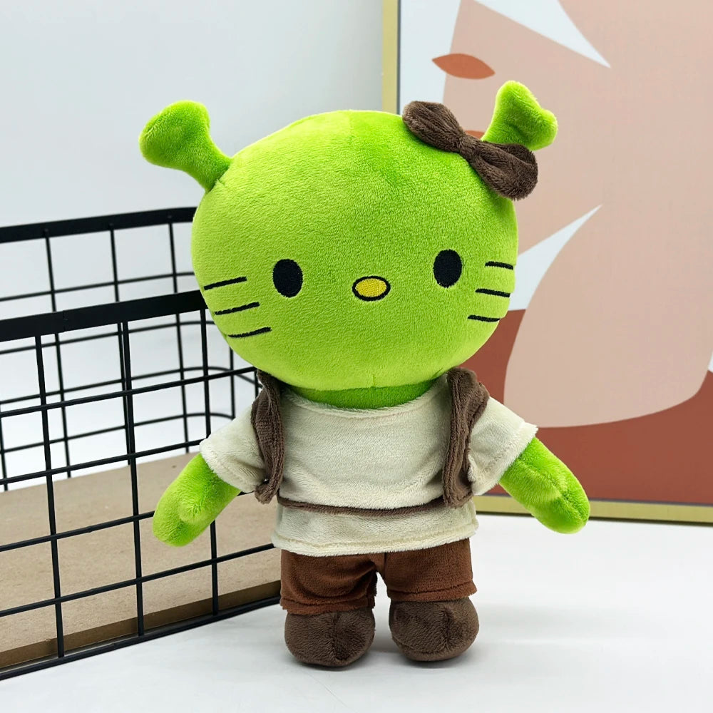Kawaii Shrek toy with soft green skin and Scottish accent details