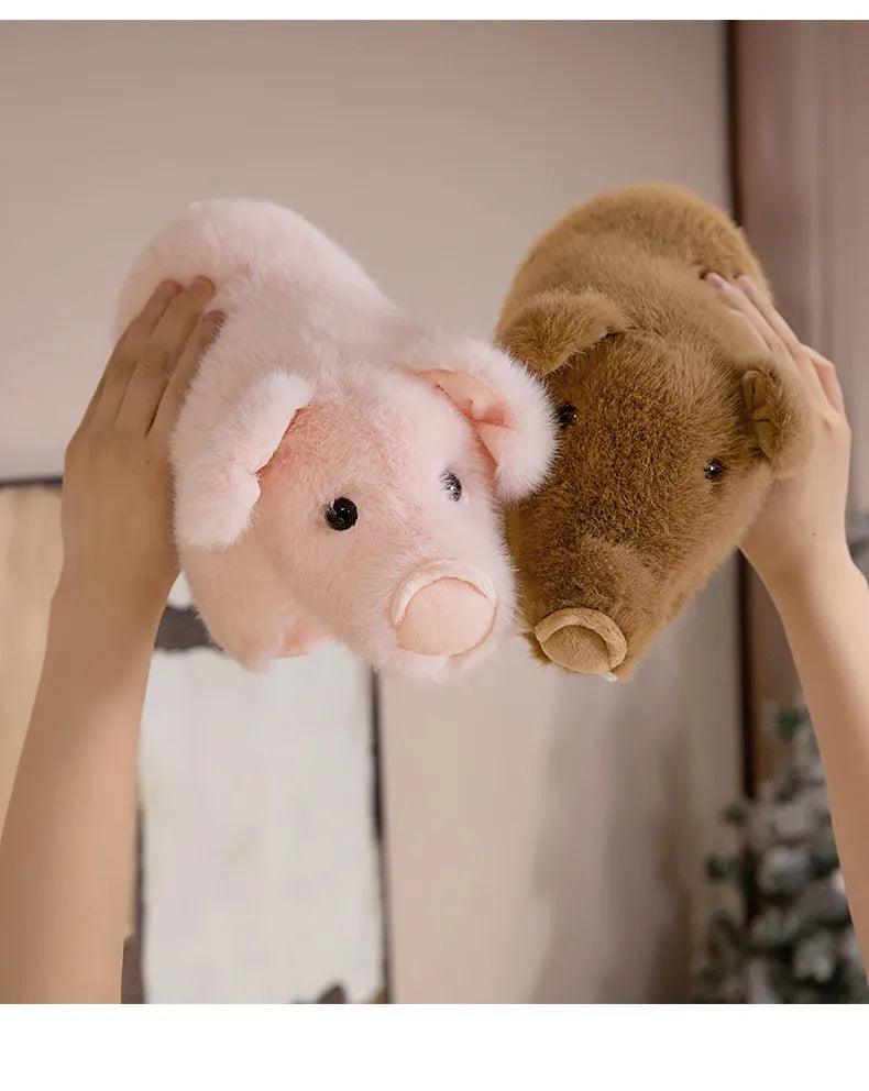 Kawaii animal plushie wild boar and domestic piglet two-piece set, PP cotton filled