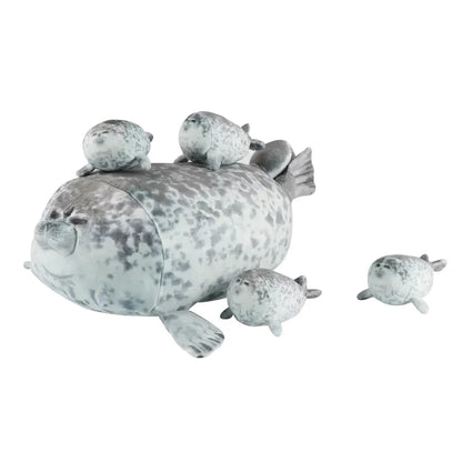 Kawaii blob seal stuffed animal 40cm soft round pillow plushie