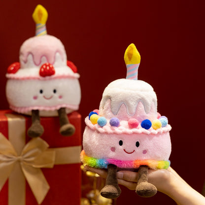Kawaii cake plush toy plush candle topper detail close up