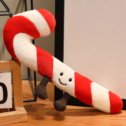 Kawaii food plush chili pepper and candy cane collectible set