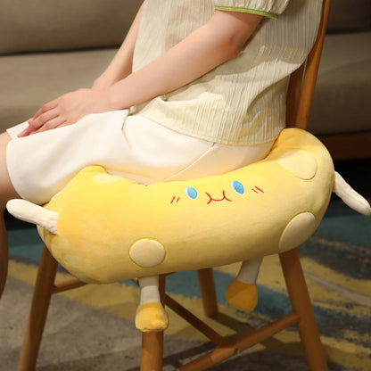 Kawaii food plush collection showing all four animal cheese wedge variants side by side