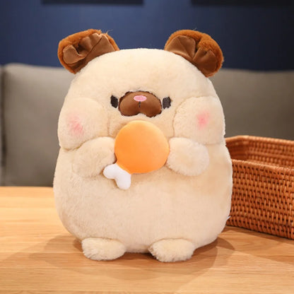 Kawaii food plushies inspired chubby animal plush in soft cotton fabric