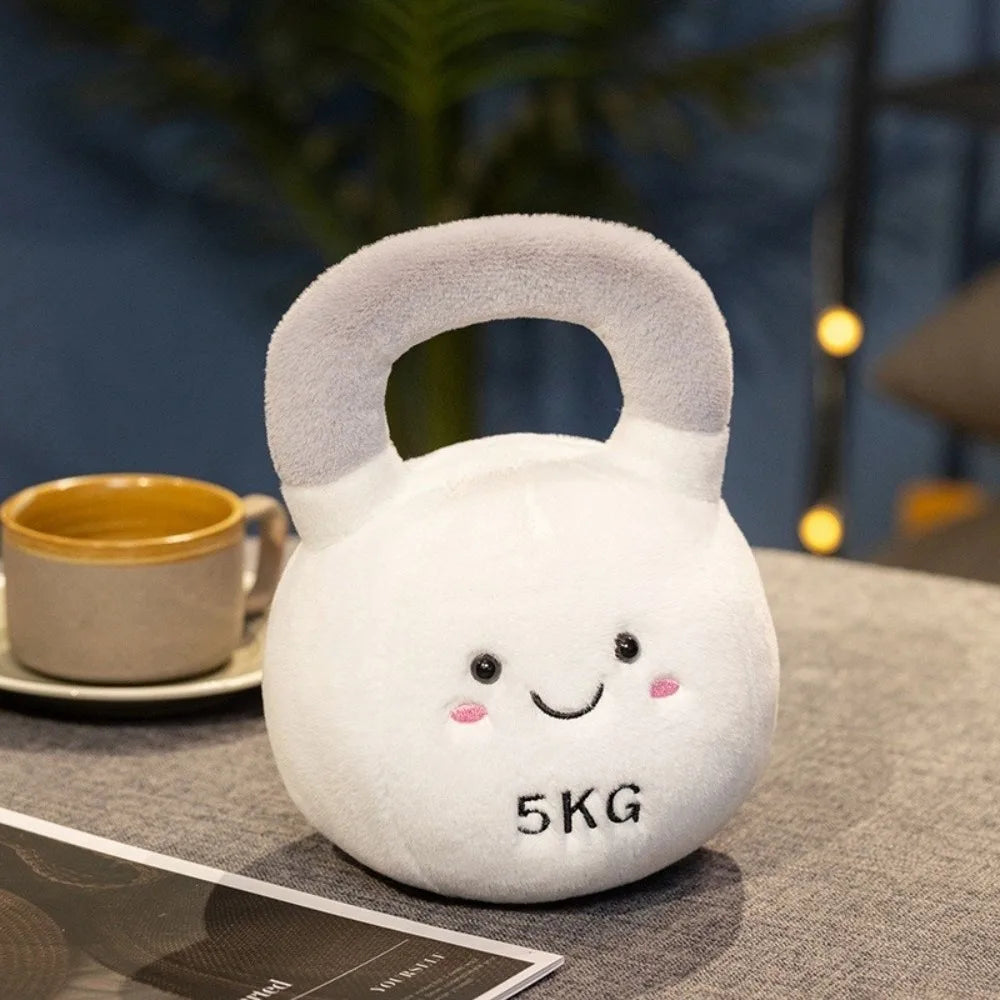 Kawaii gym couple plush toy pink and blue dumbbell plushie pair