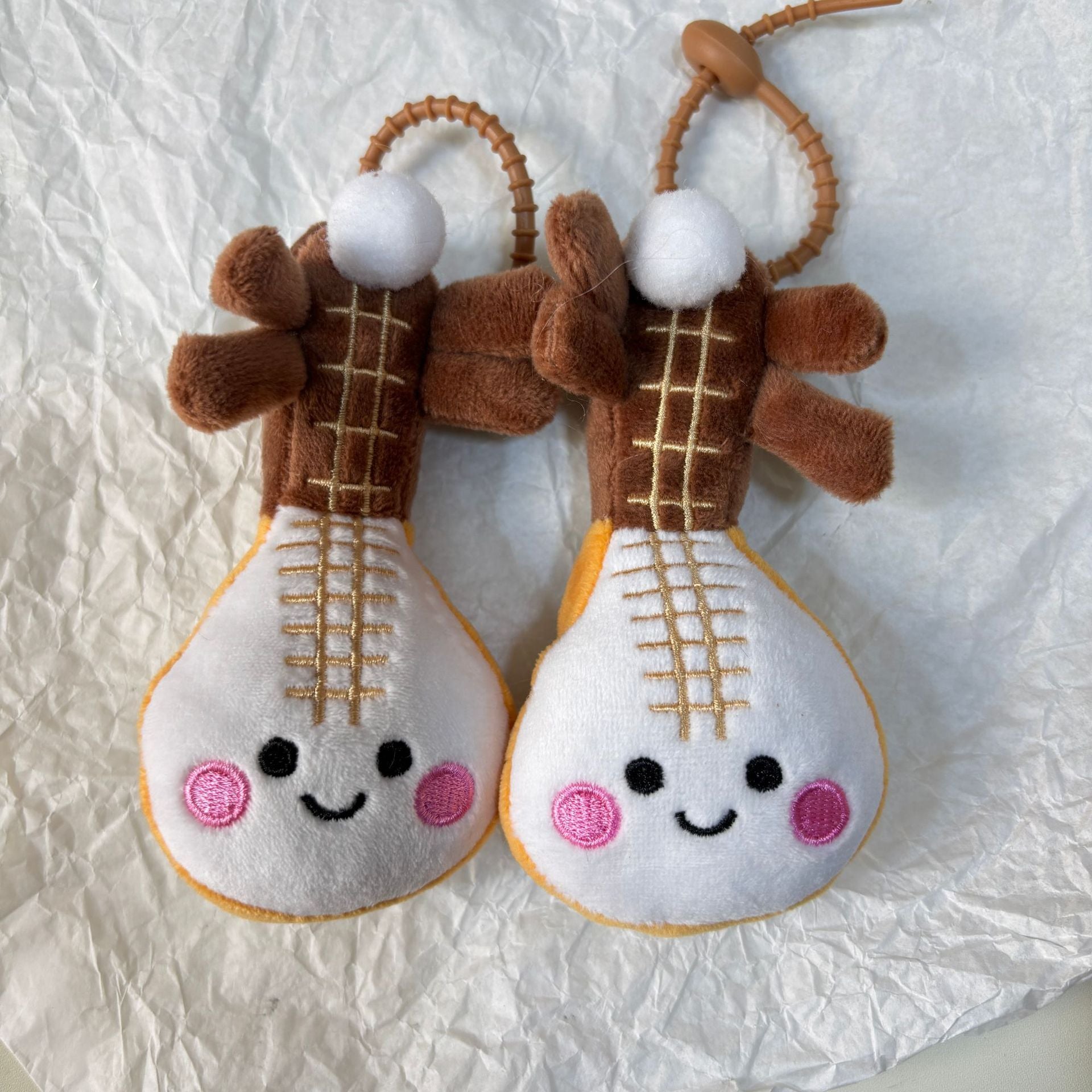 Kawaii pipa keychain soft plush toy traditional Chinese instrument design