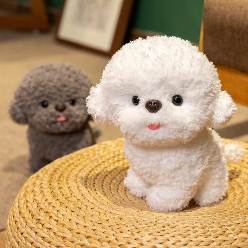 Kawaii puppy plush gray 32cm Bichon Frise sleeping companion