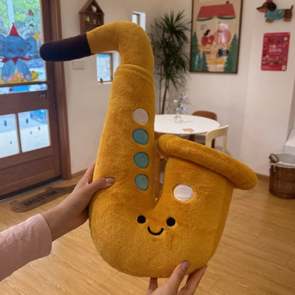 Kawaii saxophone plushie brown color gift wrap music lover gift idea