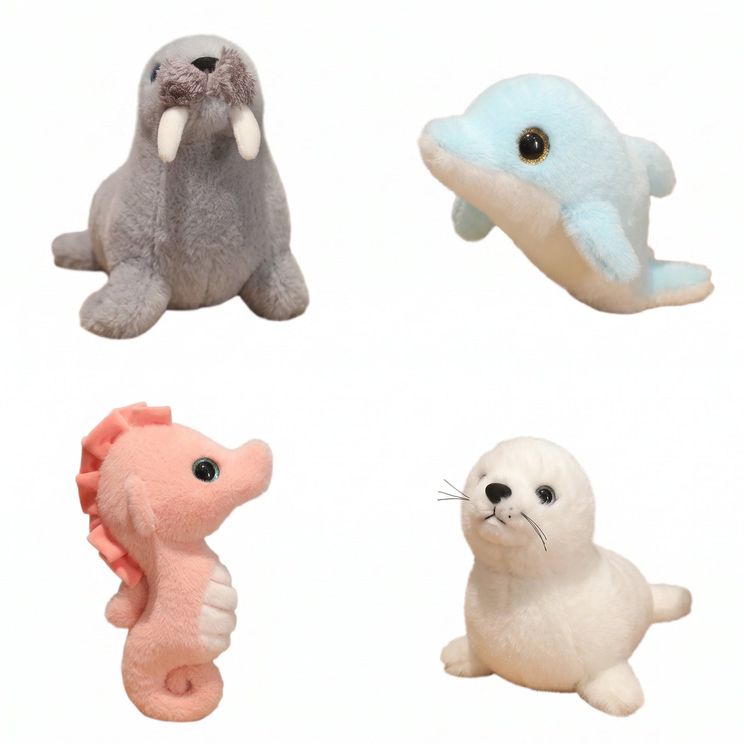 Kawaii sea horse plushie pastel blue 30cm handmade stuffed animal