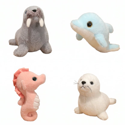 Kawaii sea horse plushie pastel blue 30cm handmade stuffed animal