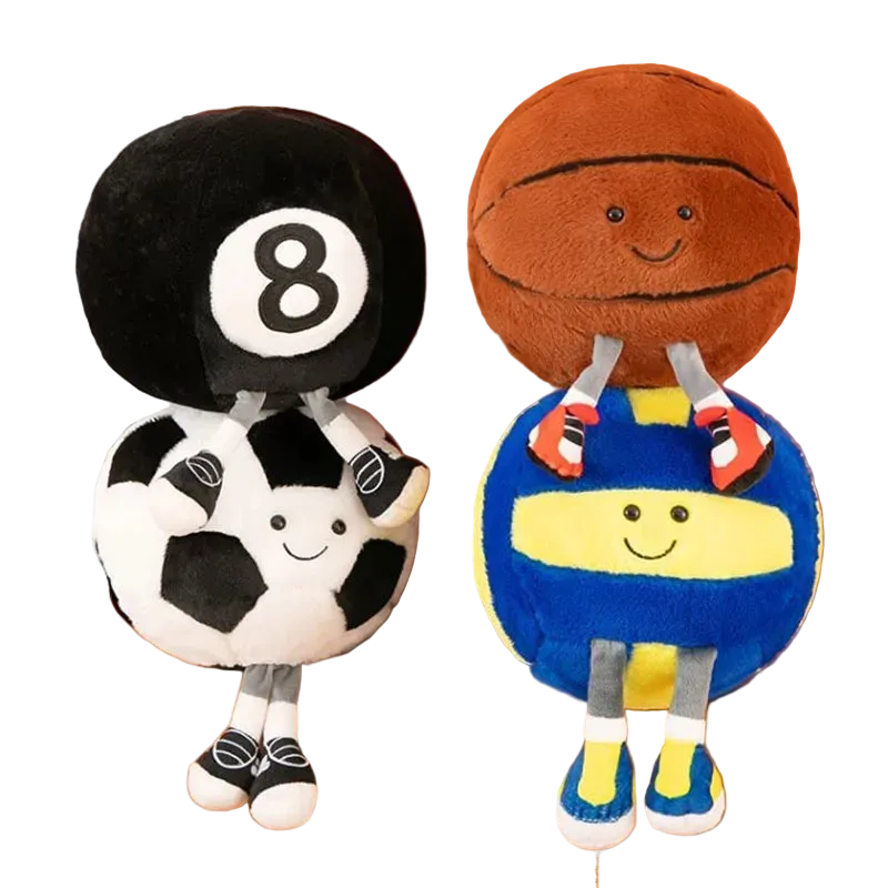 Kawaii soccer ball plushie with long legs 35cm cute stuffed animal