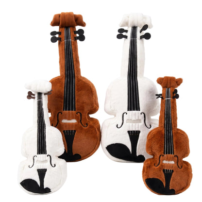 Kawaii violin plush toy in white, soft musical instrument stuffed toy for music lovers