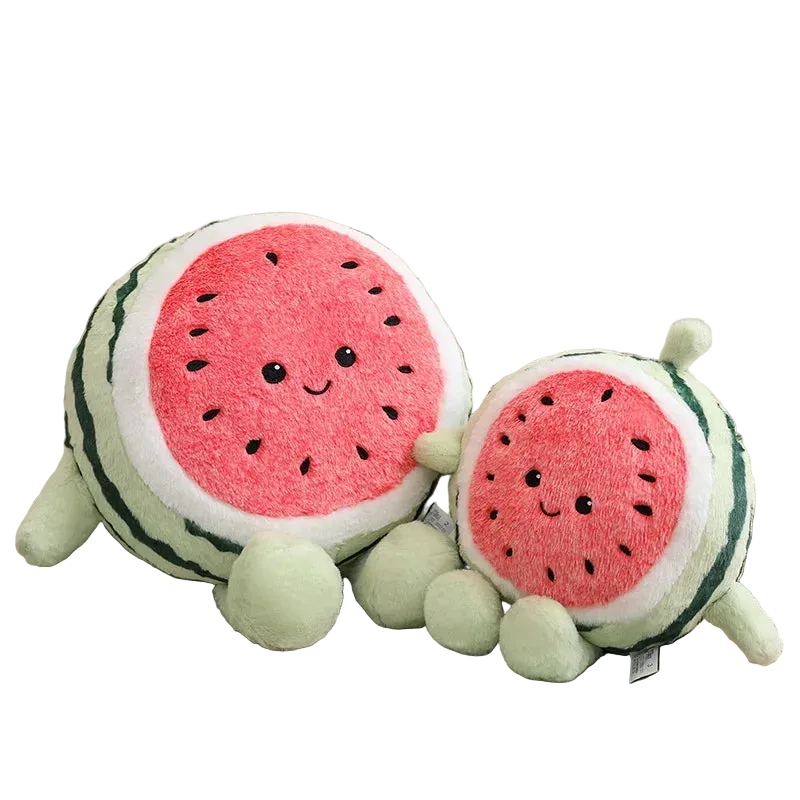Kawaii watermelon plush 40cm front view on white background