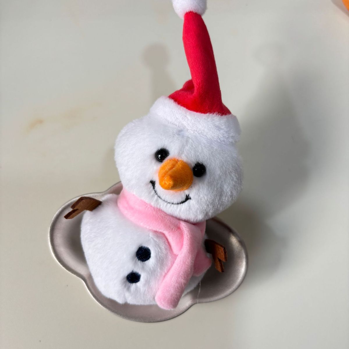 Kawaii winter plush toy festive doll white background product shot