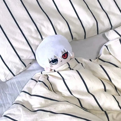 Ken plush white hair anime character toy
