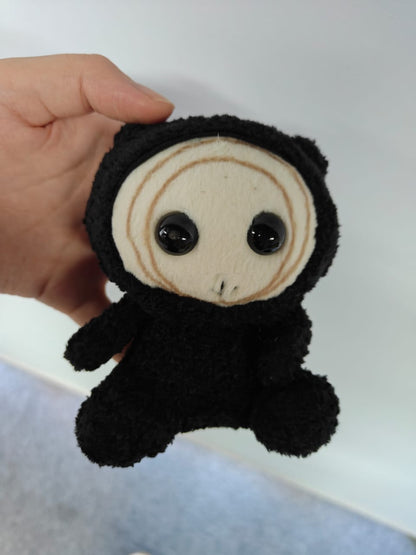 Kkeomeoksali plush clipped to bag strap as ghost bag pendant, Donggung Joseon ghost charm, handmade K drama collectible