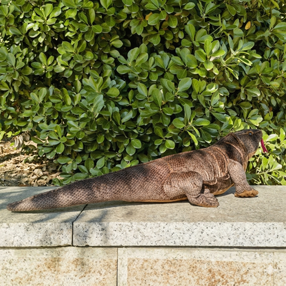 Komodo dragon simulation toy standing pose close up