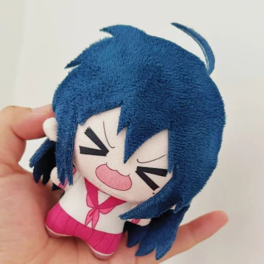 Konata plush front view blue hair anime plush doll
