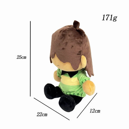 Kris Dreemurr plush toy with green striped shirt