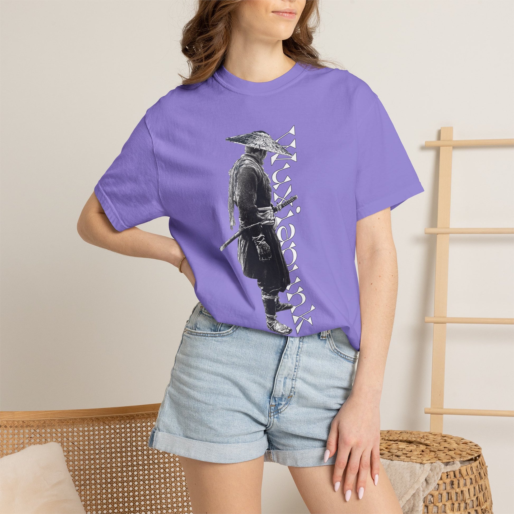 Kungfupunk straw hat drifter graphic heavyweight garment dyed tee dark martial arts