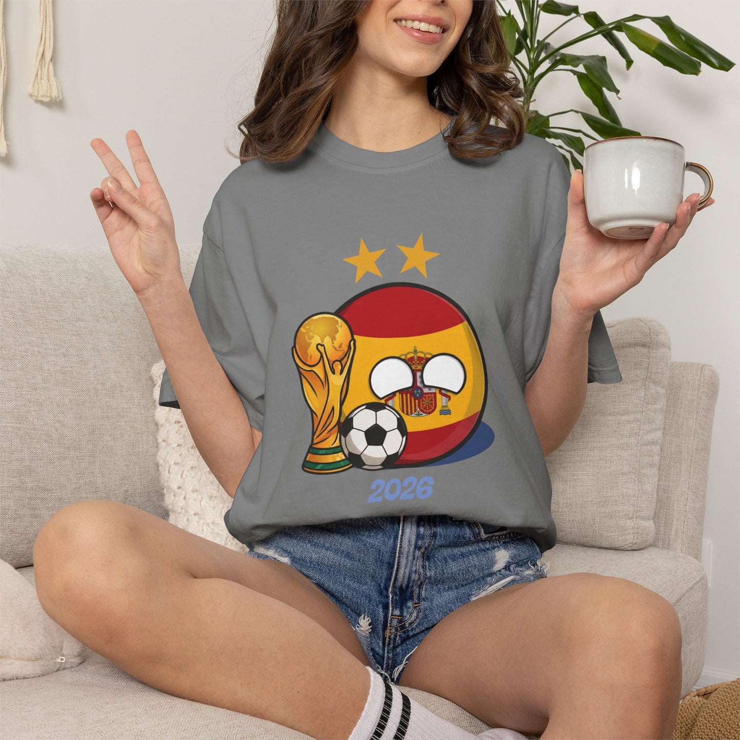 La Roja two-star World Cup 2026 tee gift for football fans

