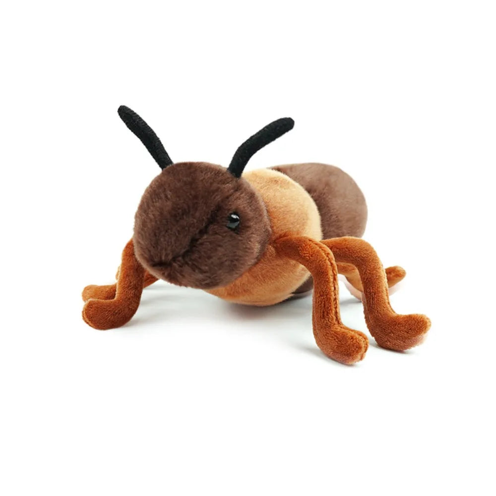 Ladybug stuffed animal held in adult hands showing size and softness
