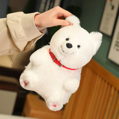 Large 45cm chubby dog plush Samoyed stuffed animal display
