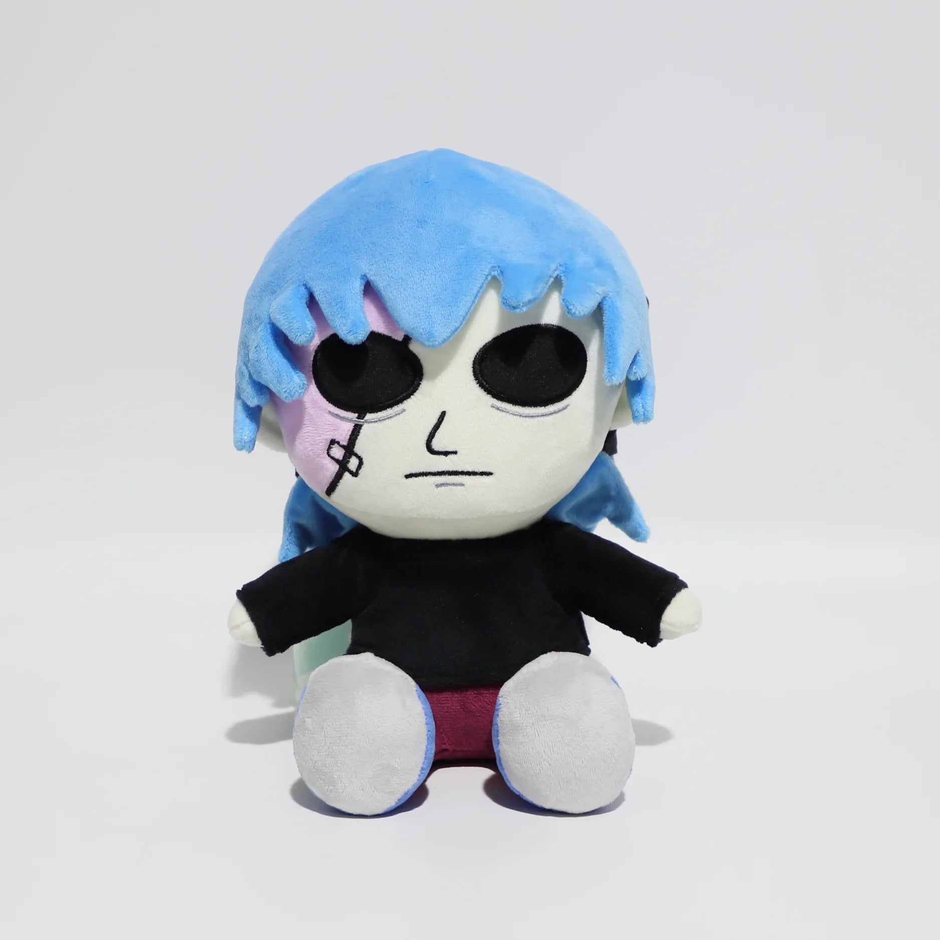 Larry blue hair plush Sally Face fan variant chibi collectible soft minky 20cm stuffed figure
