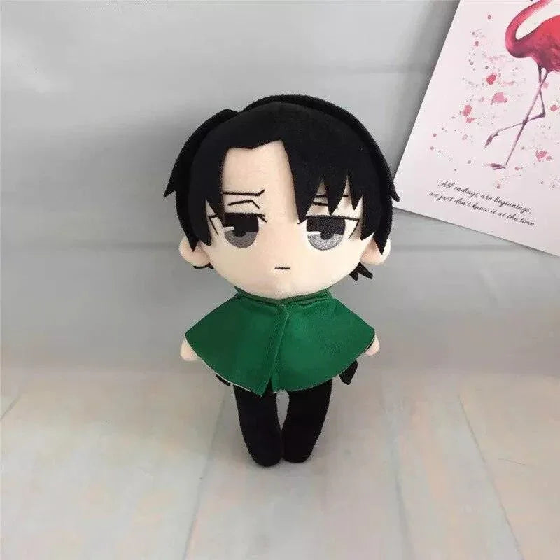 Levi plush without gear back view showing fabric and seam quality, anime plush collectible
