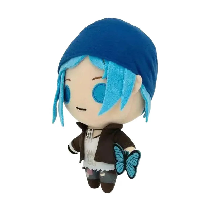 Life is Strange Chloe plush blue hair figure front view on white background
