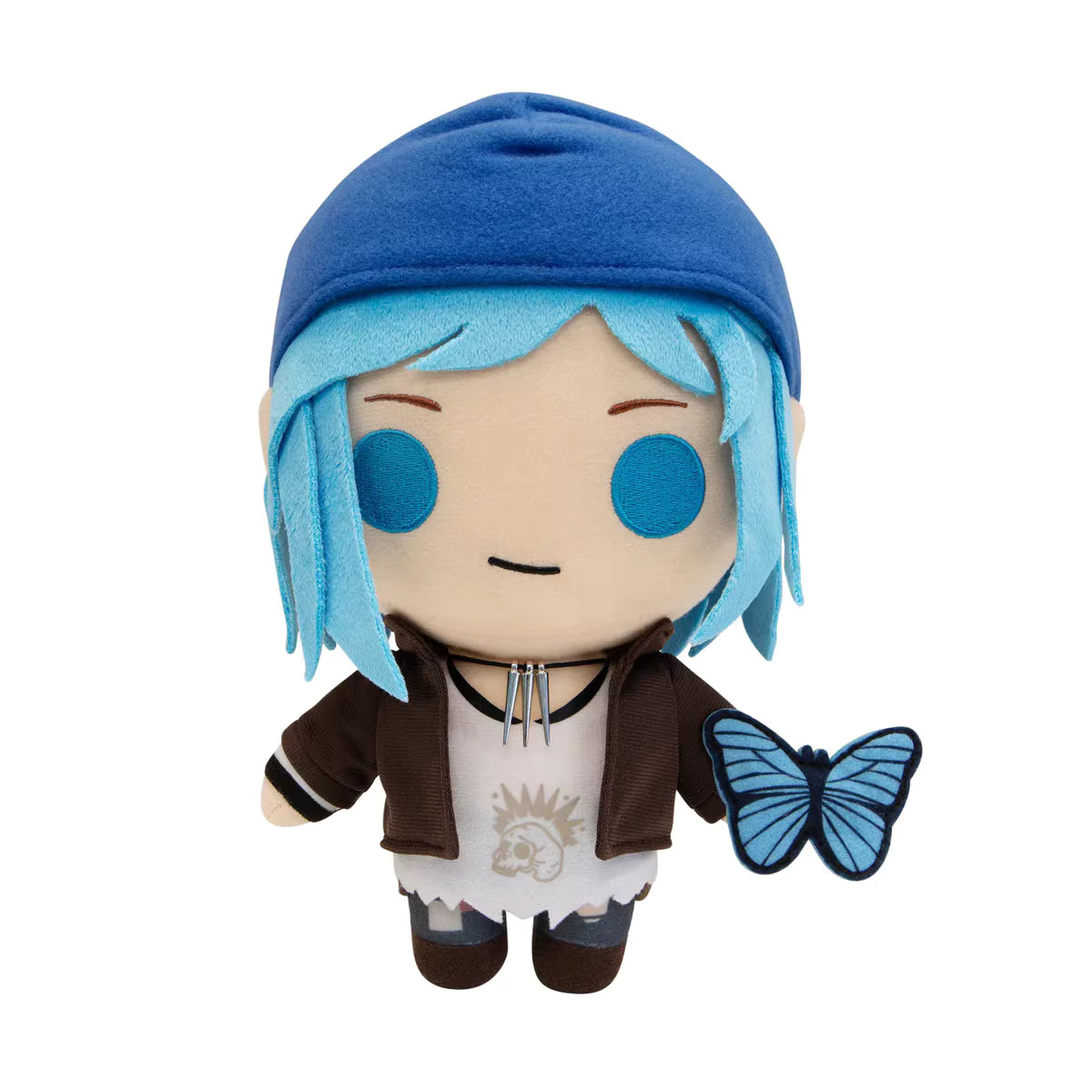 Life is Strange plush set size comparison next to standard shelf books
