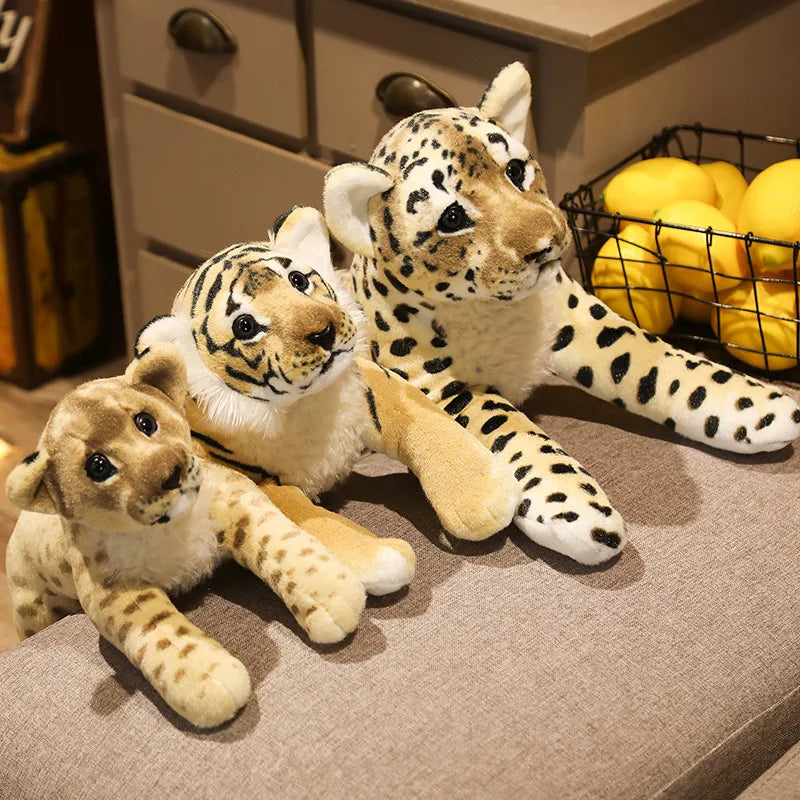 Lifelike lion cub stuffed animal plushie with golden cotton material and expressive eyes