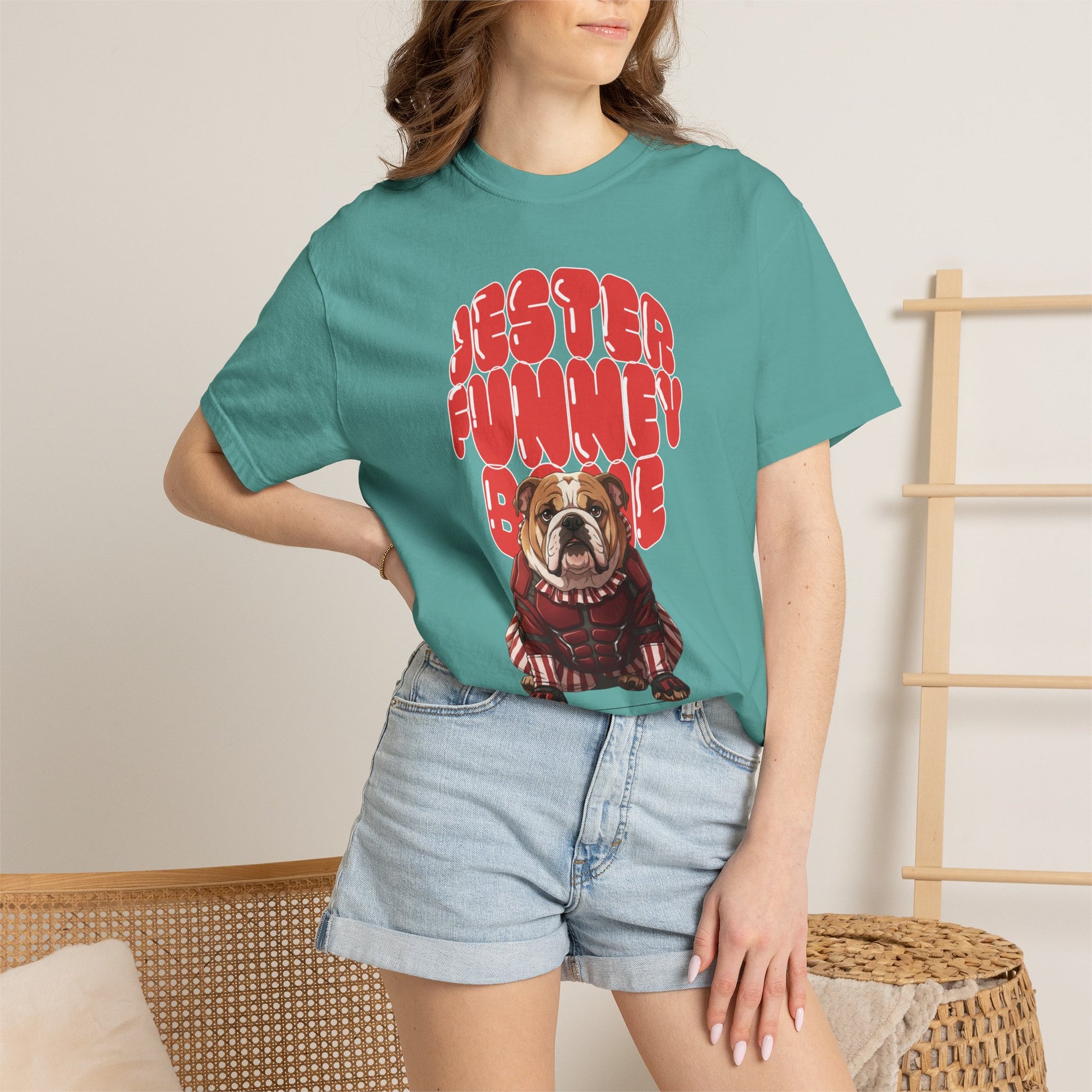 Lifestyle shot of a fan wearing the latest Miss Chiff character inspired merch.