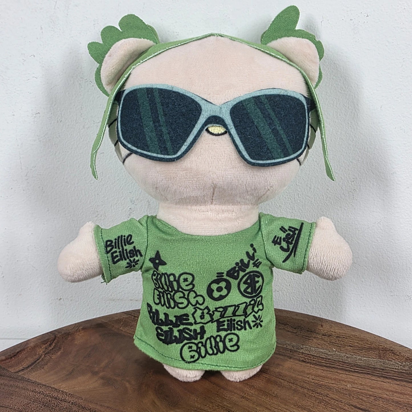 Lil Bil graffiti feline plush soft cotton material close-up
