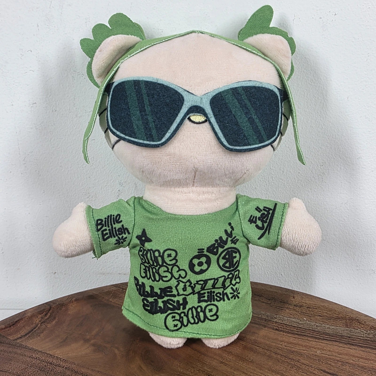 Lil Bil graffiti feline plush soft cotton material close-up
