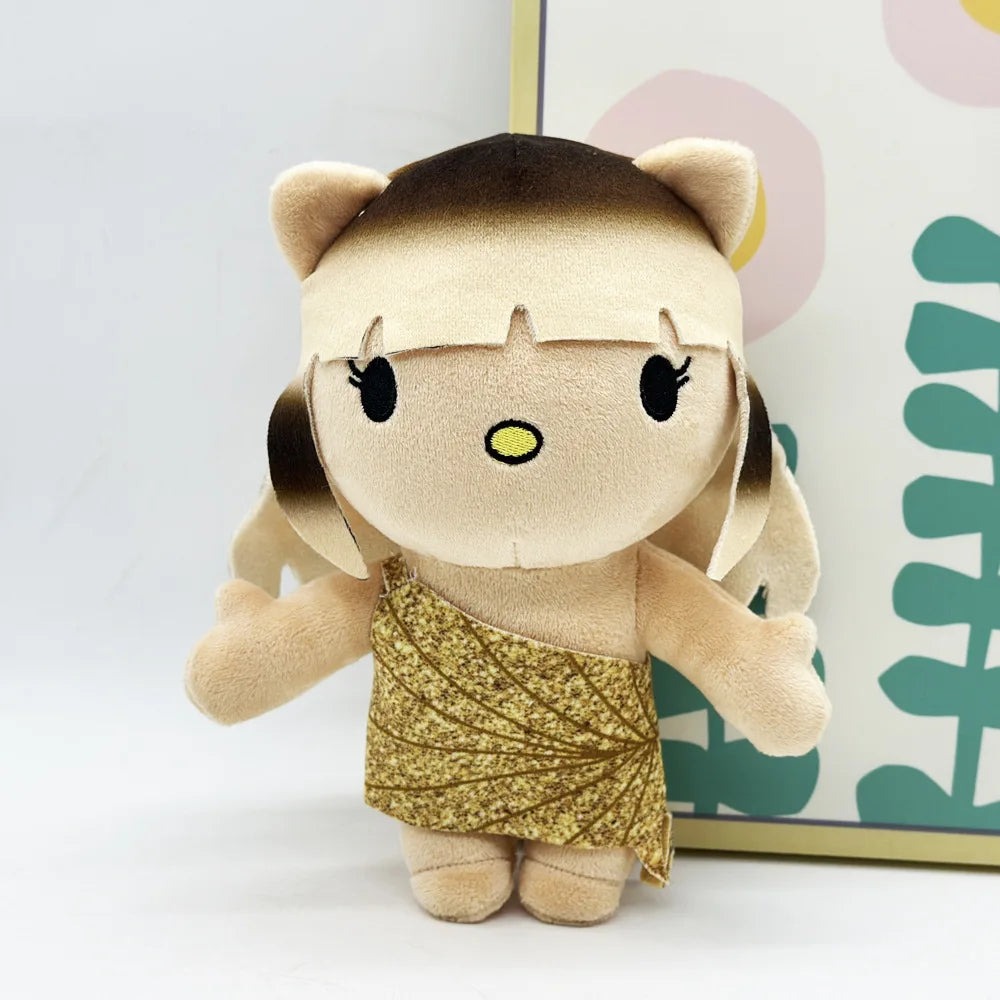 Liu plush figure skater soft cotton filled doll white background

