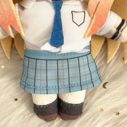 Liz Kyun plush and Kuroe plush side by side collector display
