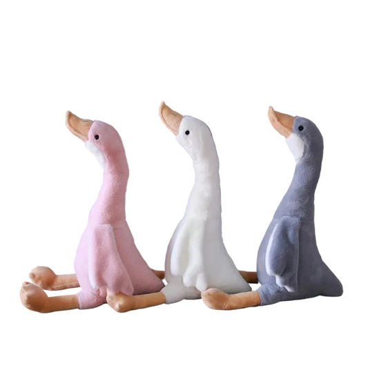 Long neck goose plush doll 35cm soft stuffed animal white minimalist