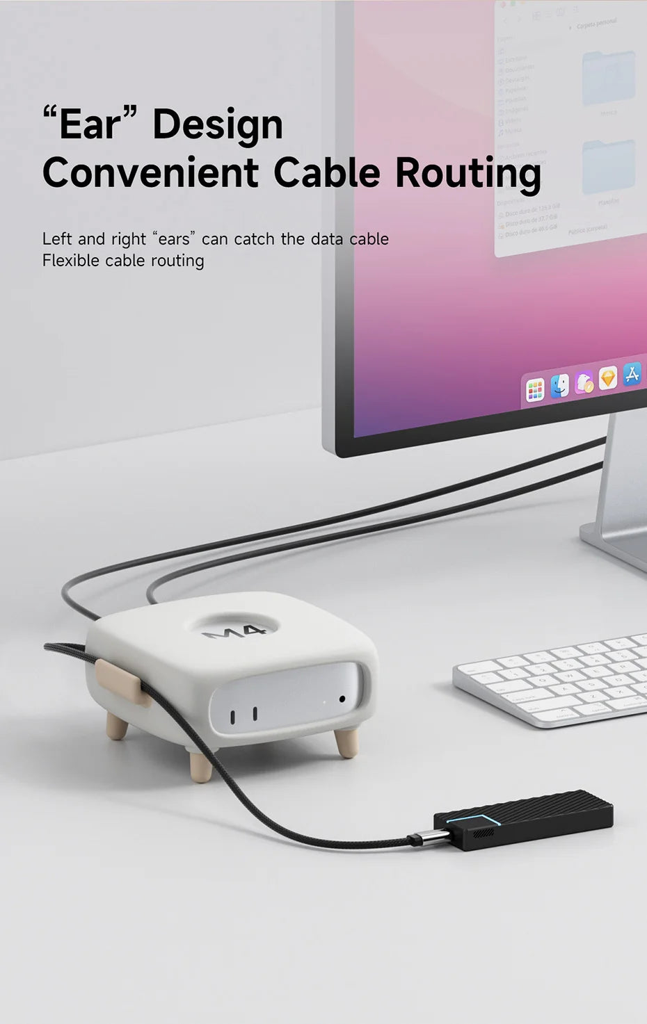 Mac Mini M4 Pro case with precision cutouts for all rear thunderbolt ports.