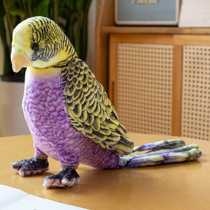 Realistic Budgie Plush Toy 23cm | Lifelike Budgerigar Stuffed Animal | 5 Color Variants