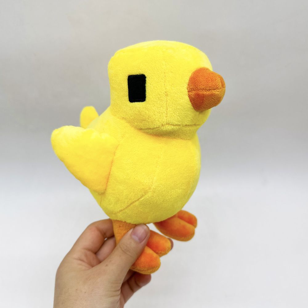 Blocky Pixel Chicken Plush Toy | Voxel Style Handmade Plush | 18cm Collectible Stuffed Animal | Party Game Decor