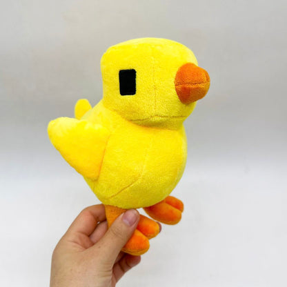 Blocky Pixel Chicken Plush Toy | Voxel Style Handmade Plush | 18cm Collectible Stuffed Animal | Party Game Decor